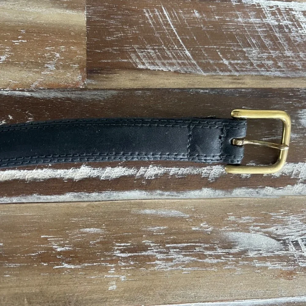 Oleg Cassini Vintage Glove Leather Black Belt Size 38